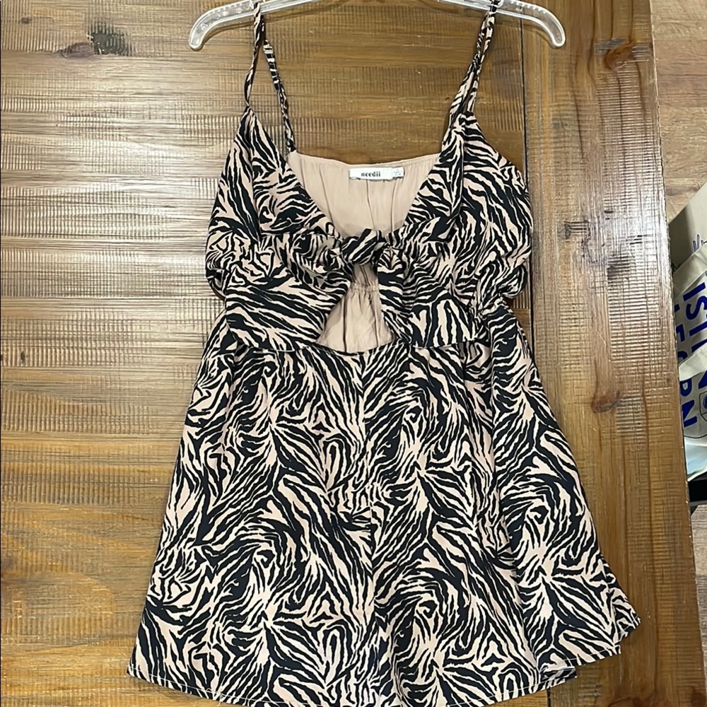 Zebra Print Sleeveless Dress